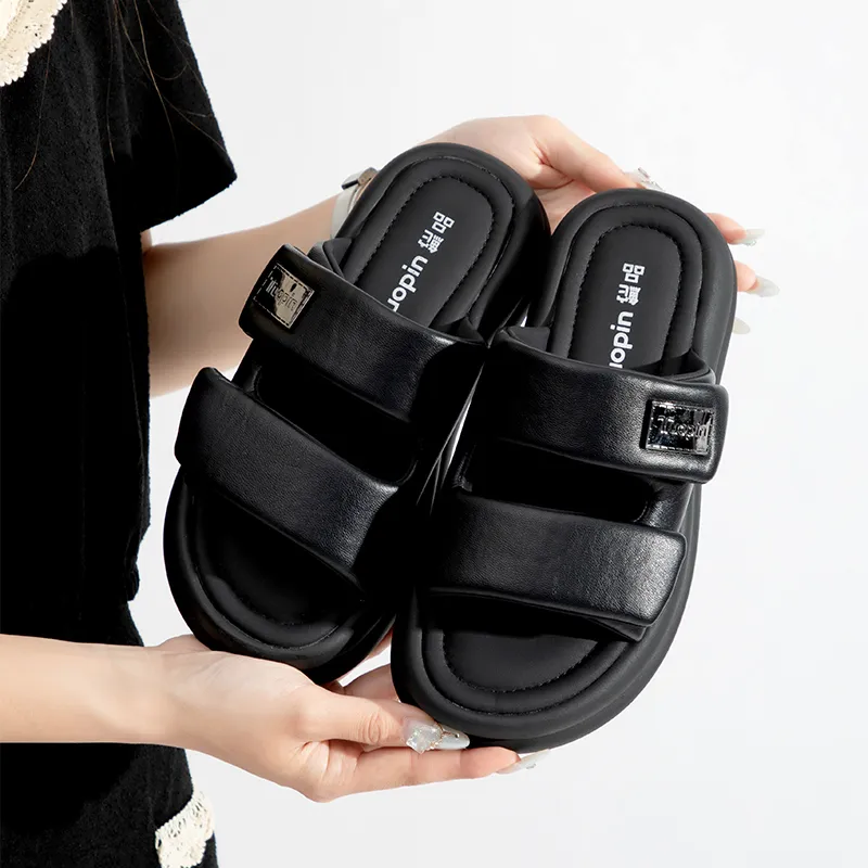 TUOPIN Rubber Sole Metal Odor Resistant Slide Slippers Unisex-7
