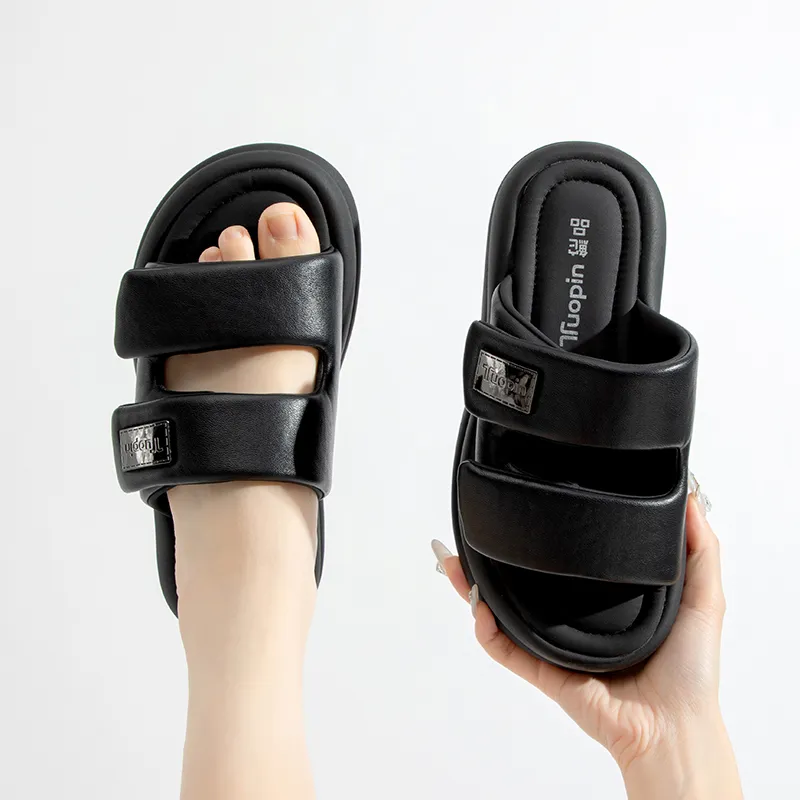 TUOPIN Rubber Sole Metal Odor Resistant Slide Slippers Unisex-5