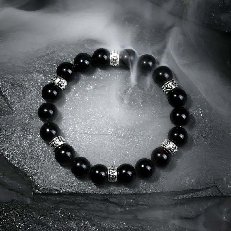 YFANXI Obsidian Jade Bracelets Men's-1