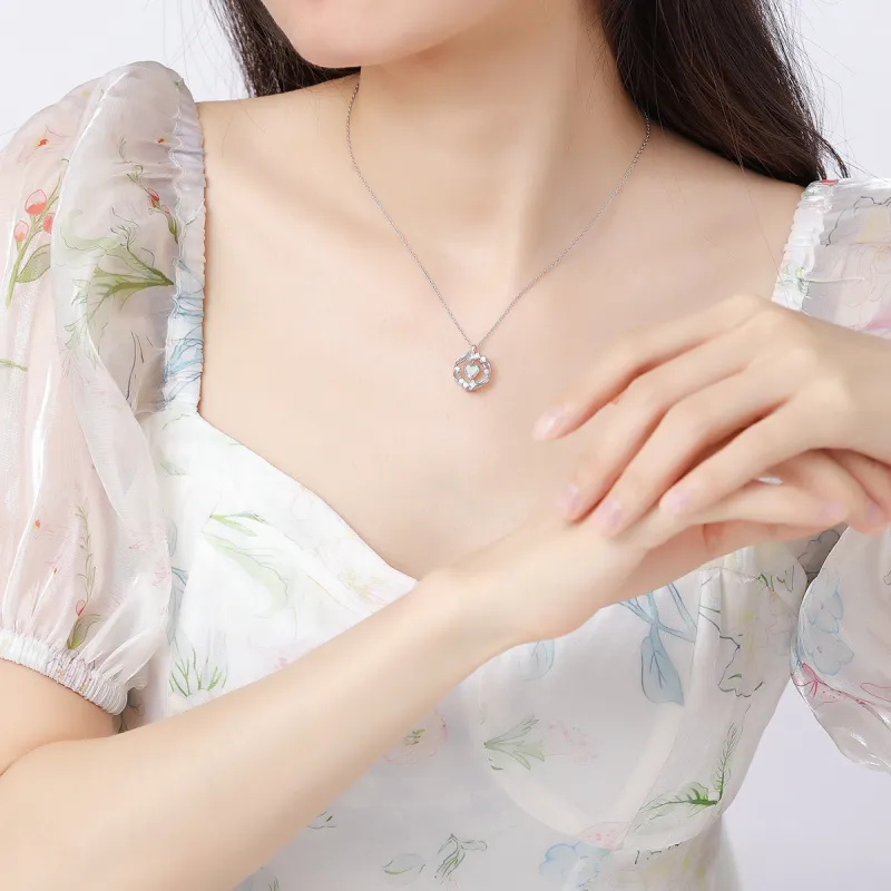 Silver Trim 999 Fine Silver Necklaces Women's Silver-9