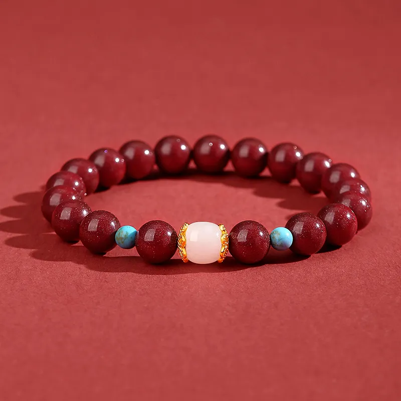 YFANXI Reconstructed Cinnabar Bracelets Women's-1
