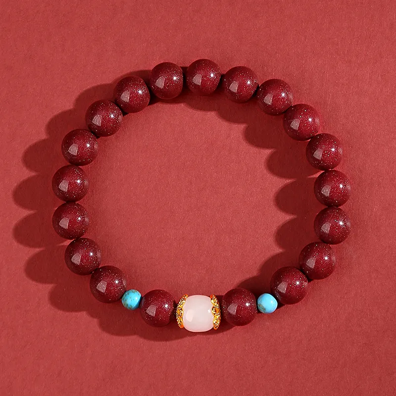 YFANXI Reconstructed Cinnabar Bracelets Women's-2