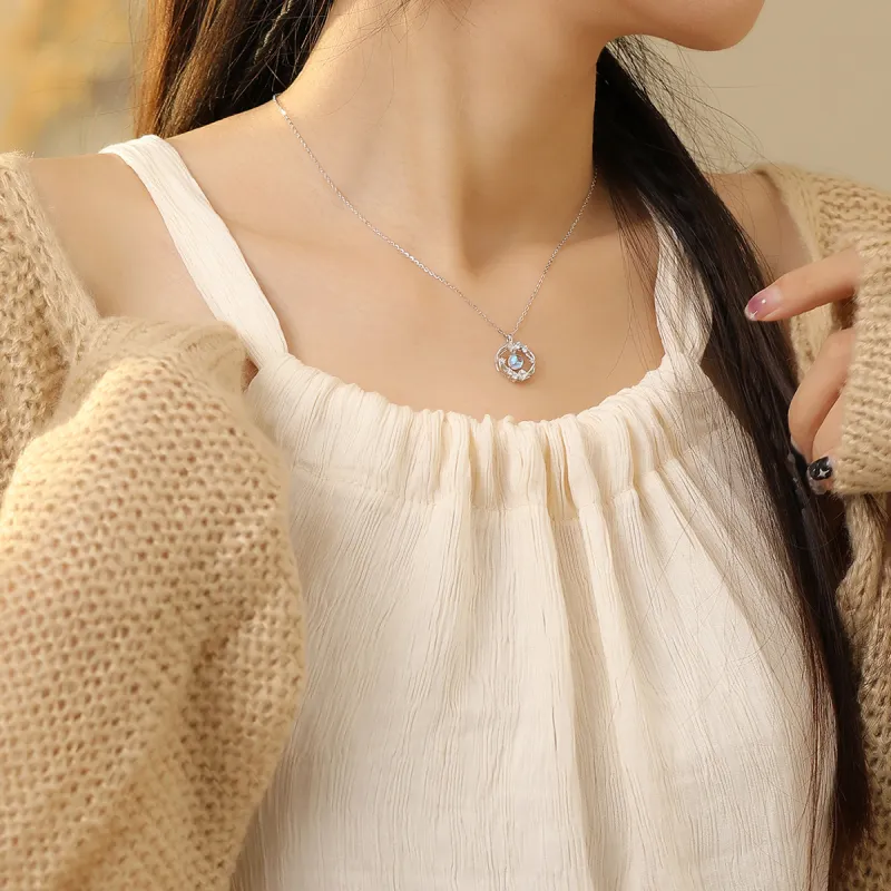 Silver Trim 999 Fine Silver Necklaces Women's Silver-3