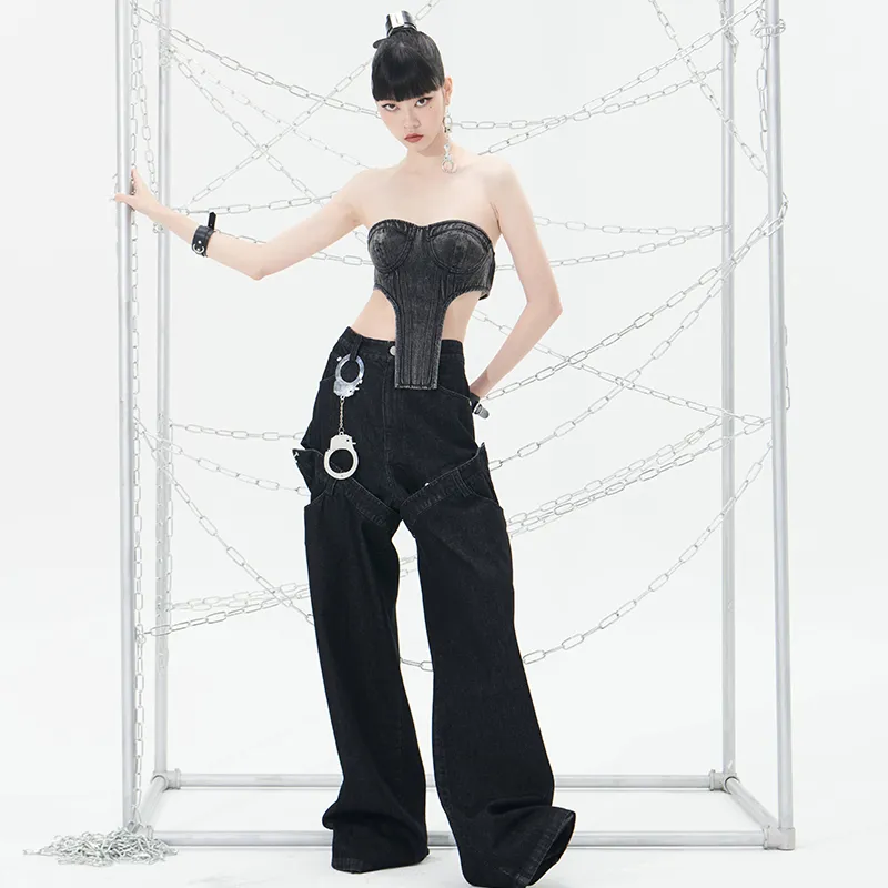 455EMBLE Jeans Unisex Black-2