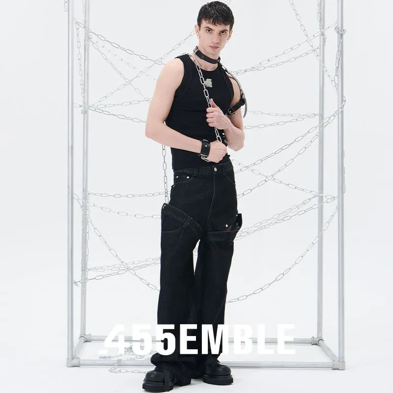 455EMBLE Jeans Unisex Black-3