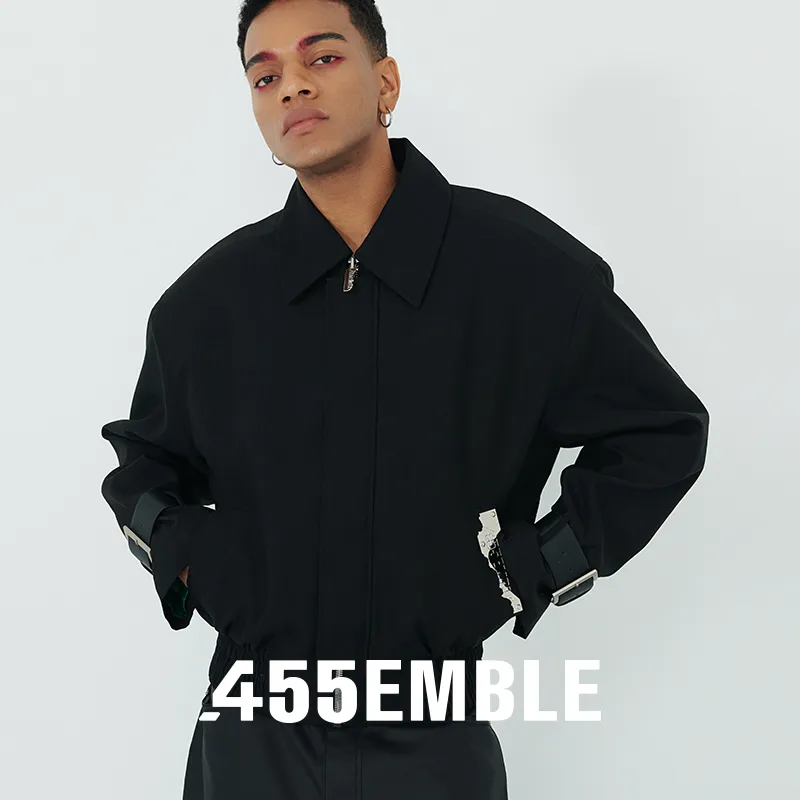 455EMBLE Jackets & Coats Unisex Black-2