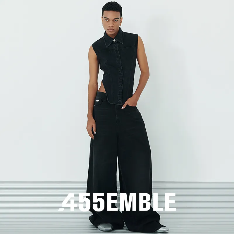 455EMBLE Jeans Unisex Black-1