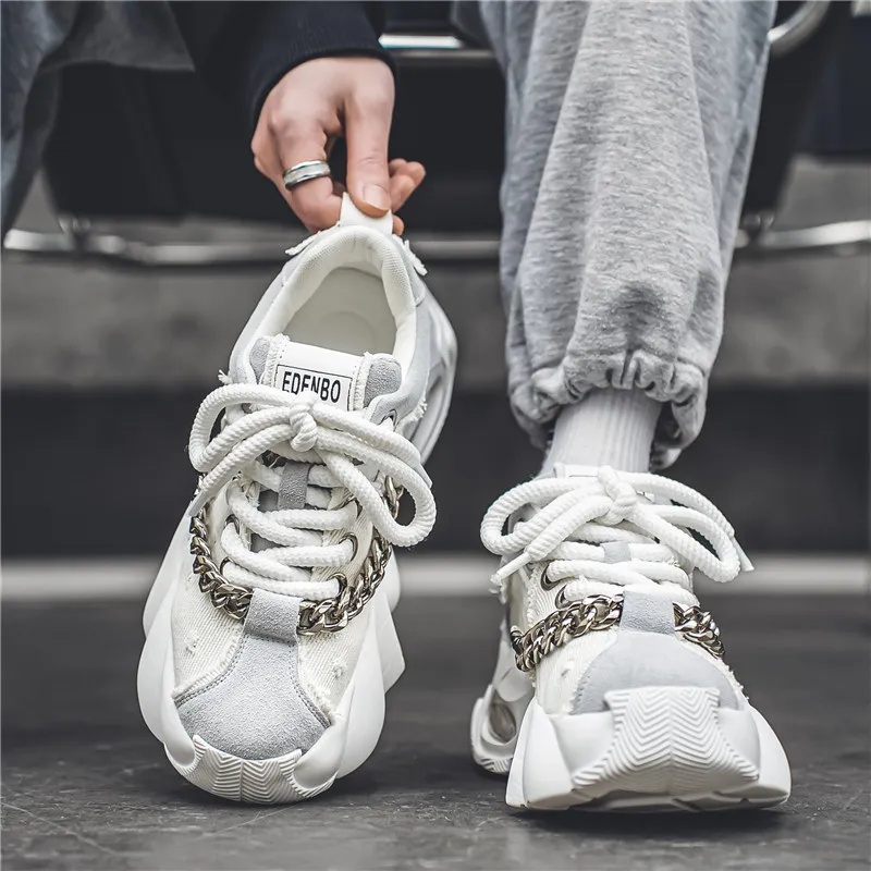 Yalu Anti Slip Wear Resistant Low Top Chunky Sneakers Men's-13