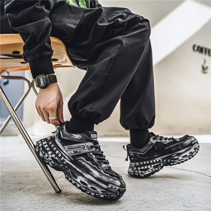Yalu Breathable Lightweight Height Increasing Low Top Chunky Sneakers Men's-8