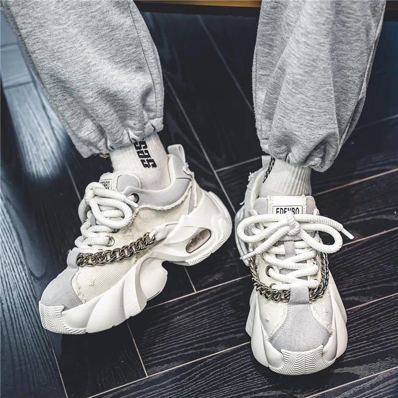 Yalu Anti Slip Wear Resistant Low Top Chunky Sneakers Men's-19