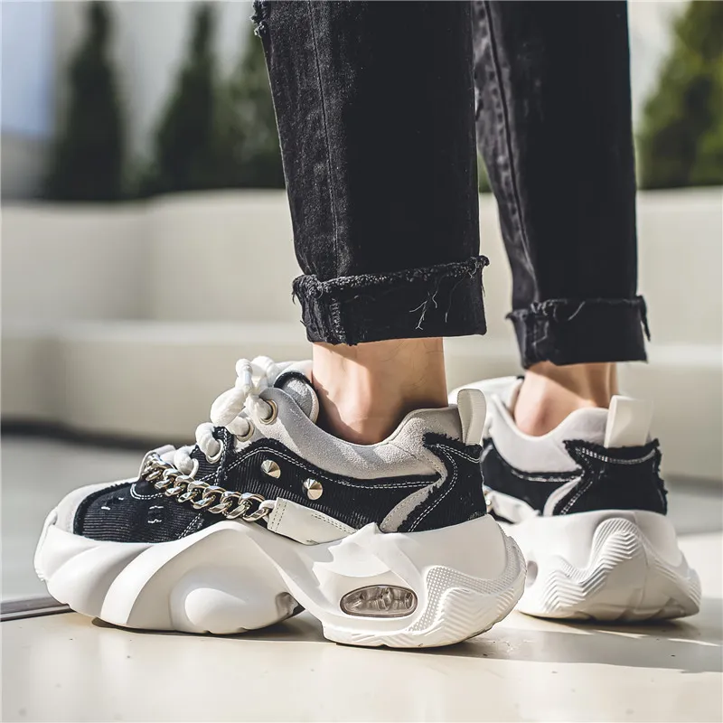 Yalu Anti Slip Wear Resistant Low Top Chunky Sneakers Men's-27