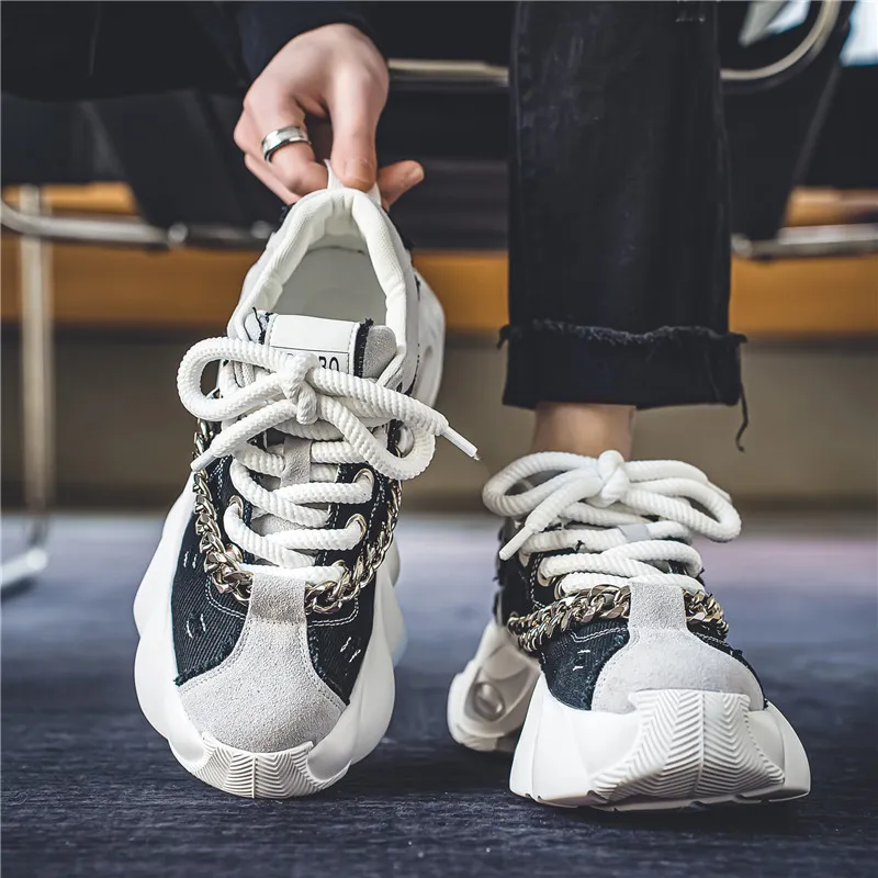 Yalu Anti Slip Wear Resistant Low Top Chunky Sneakers Men's-26