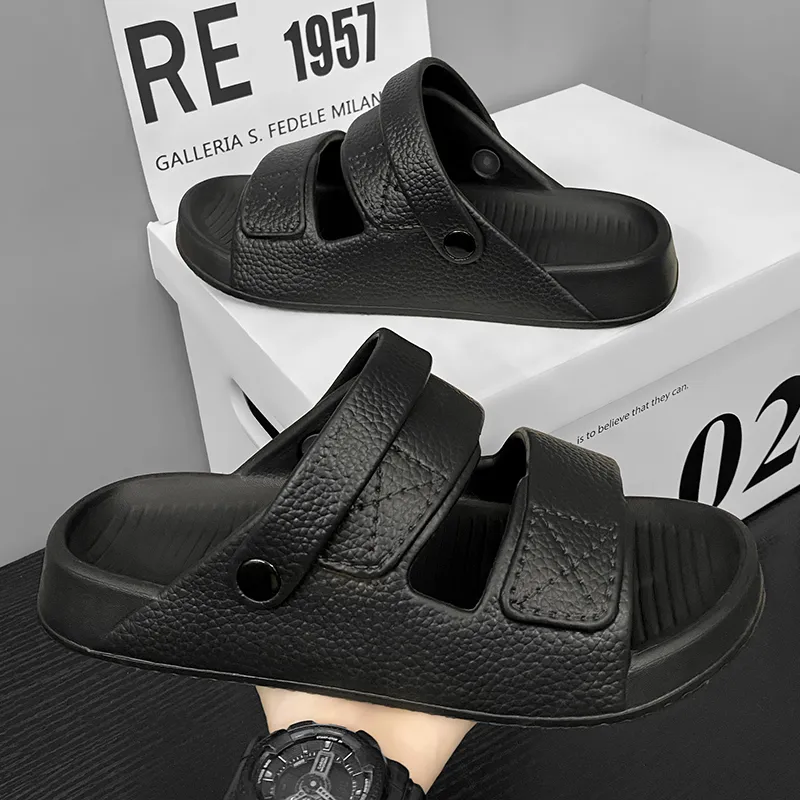 Yalu Slide Slippers Men Black, White, Camel-8