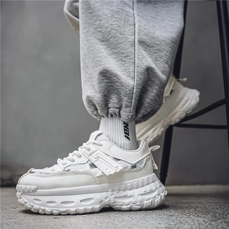 Yalu Breathable Lightweight Height Increasing Low Top Chunky Sneakers Men's-22
