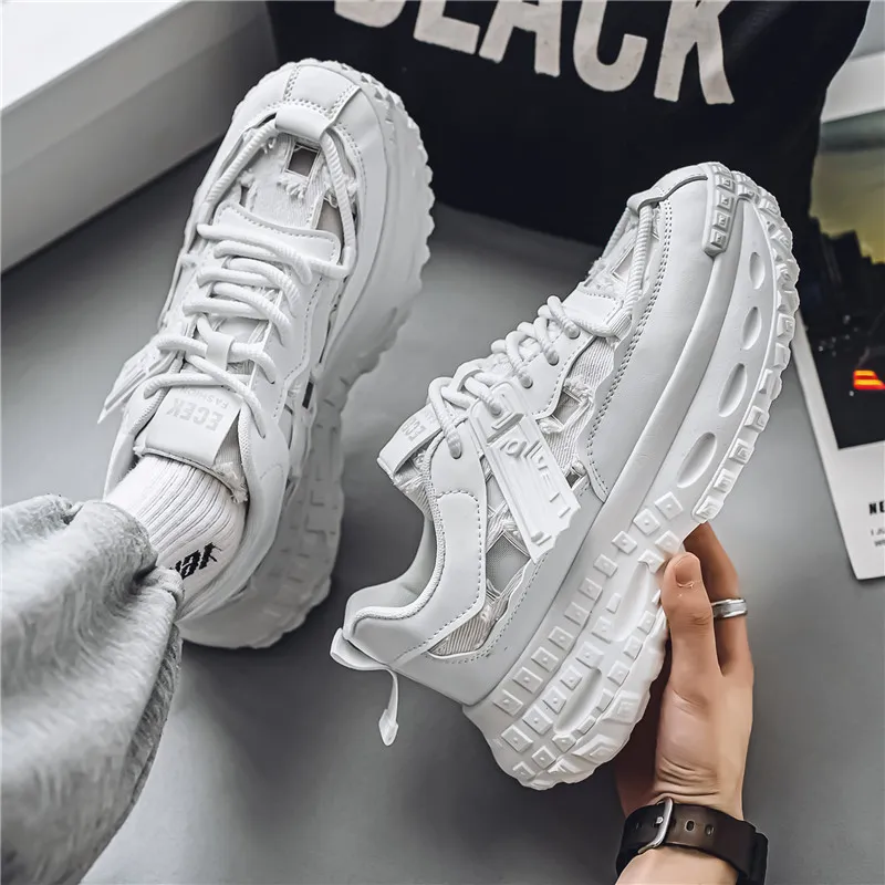Yalu Breathable Lightweight Height Increasing Low Top Chunky Sneakers Men's-14