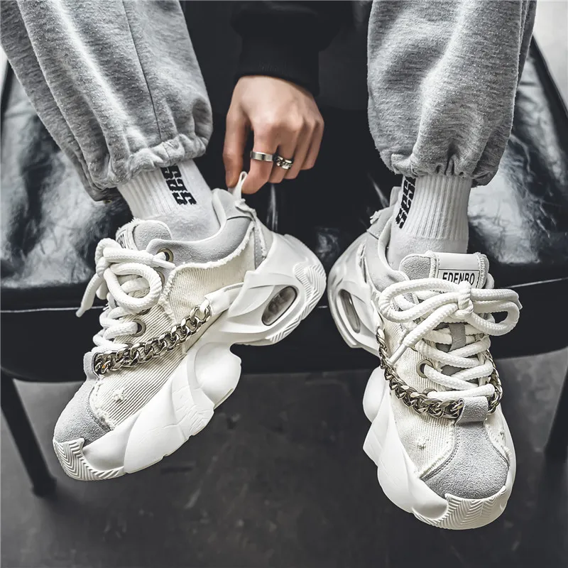 Yalu Anti Slip Wear Resistant Low Top Chunky Sneakers Men's-18