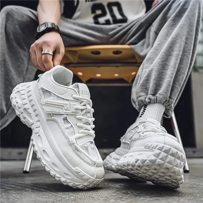 Yalu Breathable Lightweight Height Increasing Low Top Chunky Sneakers Men's-17