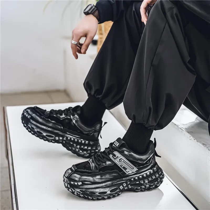Yalu Breathable Lightweight Height Increasing Low Top Chunky Sneakers Men's-12