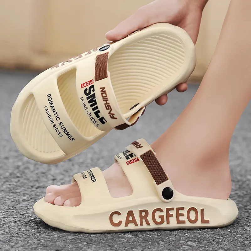 Yalu EVA Cooling Breathable, Soft Sole Comfortable, Slide Slippers Men's Beige-9