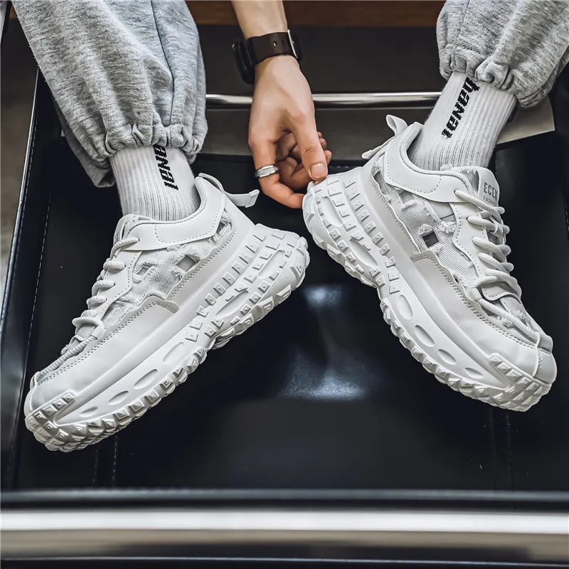 Yalu Breathable Lightweight Height Increasing Low Top Chunky Sneakers Men's-20