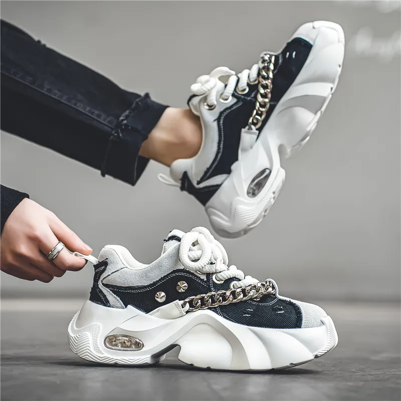 Yalu Anti Slip Wear Resistant Low Top Chunky Sneakers Men's-24