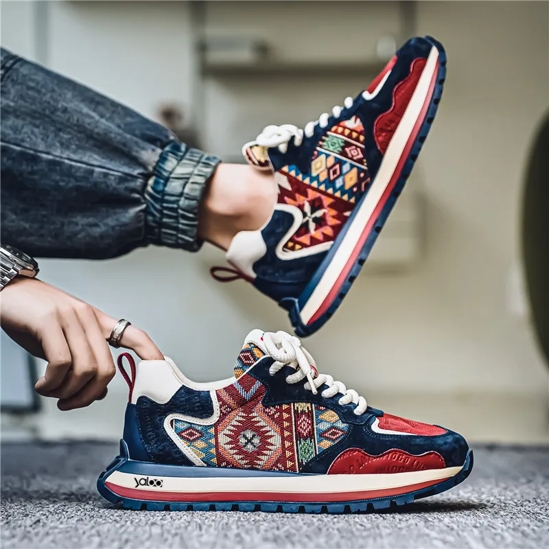 Yalu Low Top Cortez Shoes Paisley Ethnic Style Totem Niche Design Casual Shoes Men's-1