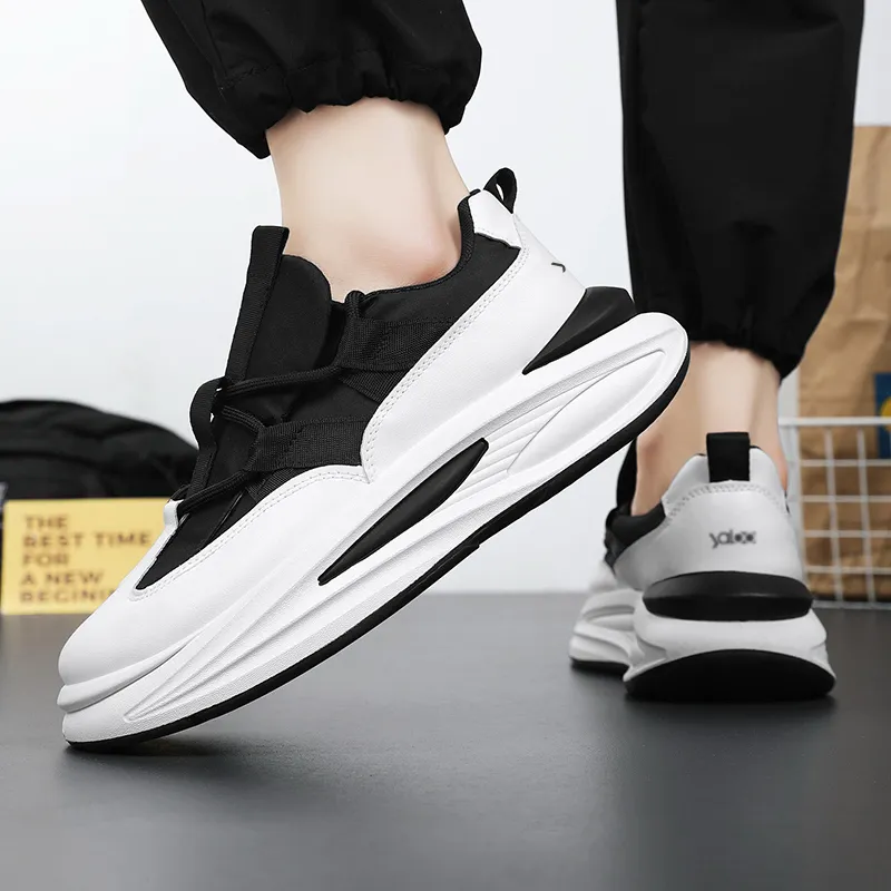 Yalu Abrasion Resistant Height Increasing Low Top Chunky Sneakers Men's-3