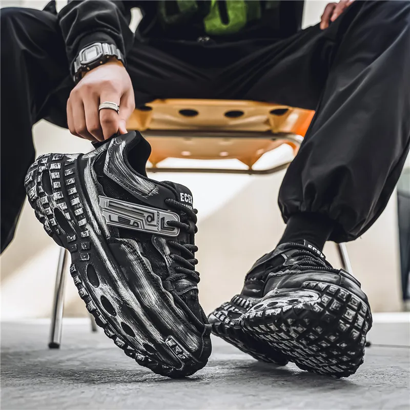 Yalu Breathable Lightweight Height Increasing Low Top Chunky Sneakers Men's-7