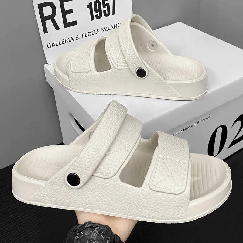 Yalu Slide Slippers Men Black, White, Camel-30