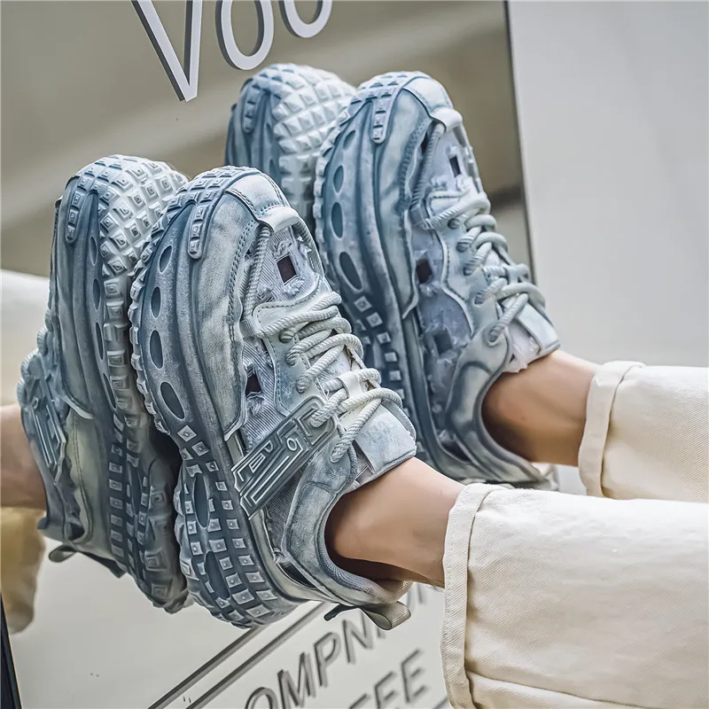 Yalu Breathable Lightweight Height Increasing Low Top Chunky Sneakers Men's-32