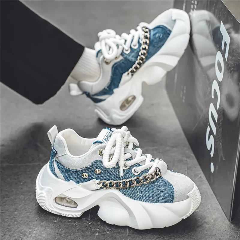 Yalu Anti Slip Wear Resistant Low Top Chunky Sneakers Men's-2