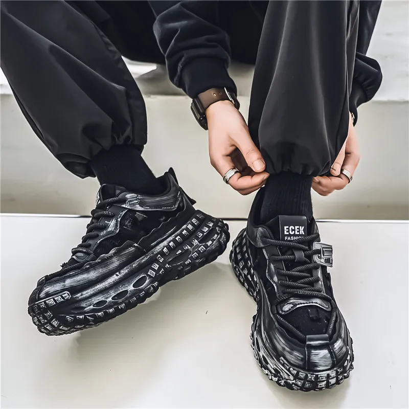 Yalu Breathable Lightweight Height Increasing Low Top Chunky Sneakers Men's-10