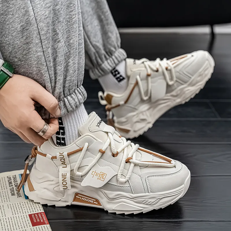Yalu Fashion Chinese Fashion Trend Anti Slip And Wear Resistant Height Increasing Low Top Chunky Sneakers Men's-10