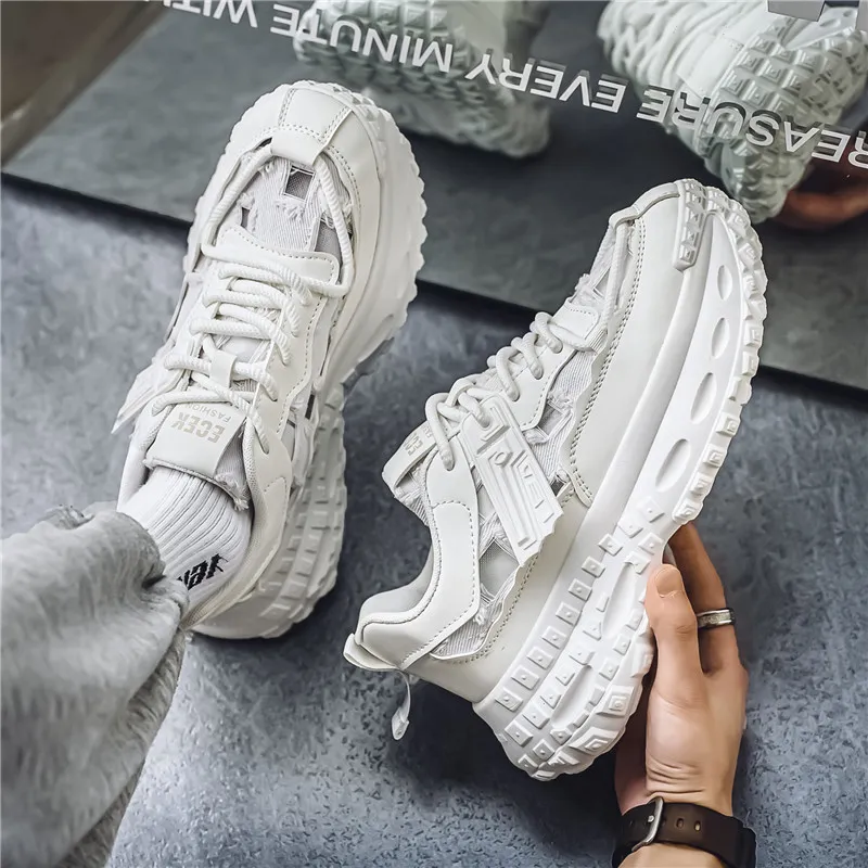 Yalu Breathable Lightweight Height Increasing Low Top Chunky Sneakers Men's-15