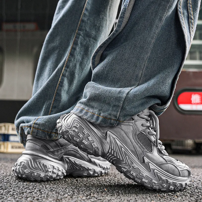 Yalu Abrasion Resistant Lightweight Height Increasing Low Top Chunky Sneakers Men's-16