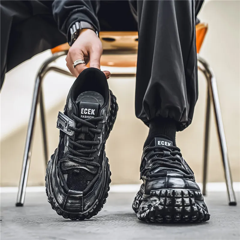 Yalu Breathable Lightweight Height Increasing Low Top Chunky Sneakers Men's-5