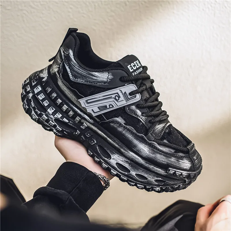 Yalu Breathable Lightweight Height Increasing Low Top Chunky Sneakers Men's-4