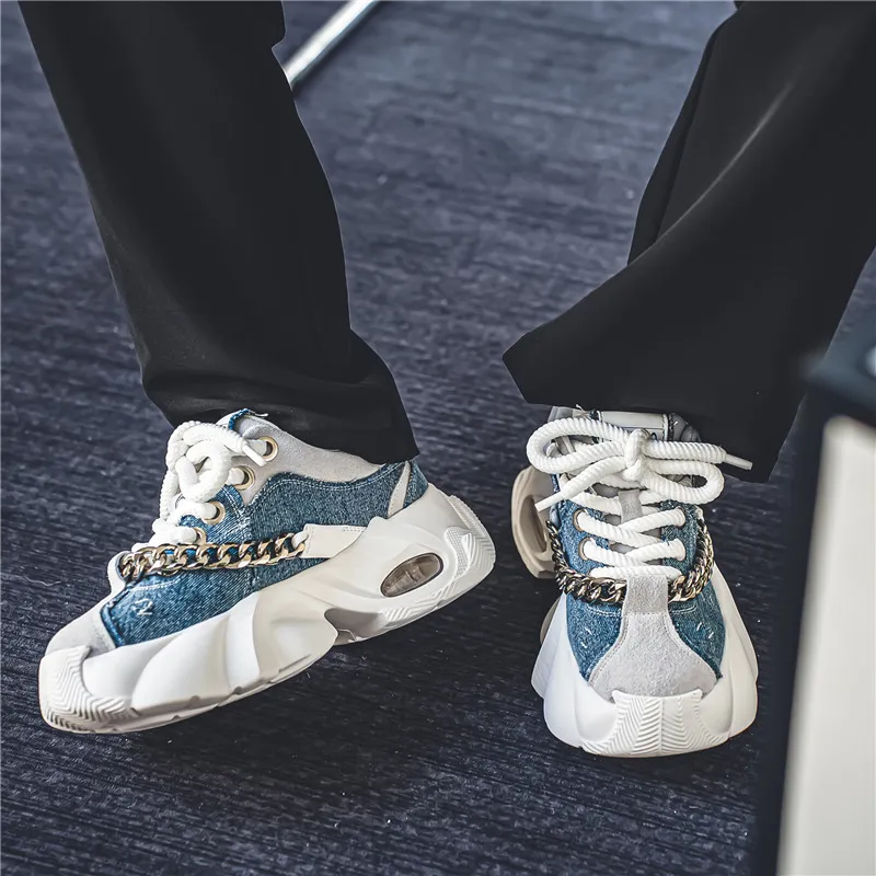Yalu Anti Slip Wear Resistant Low Top Chunky Sneakers Men's-7
