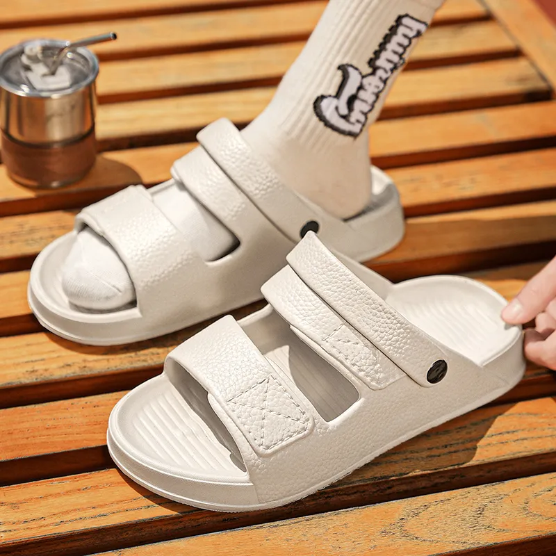 Yalu Slide Slippers Men Black, White, Camel-34