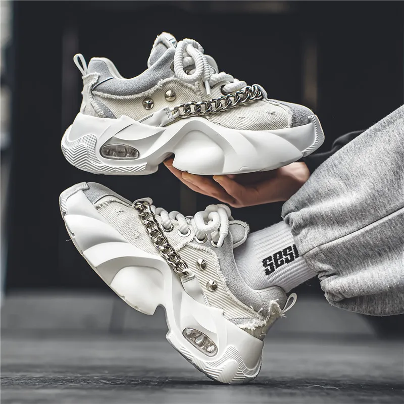 Yalu Anti Slip Wear Resistant Low Top Chunky Sneakers Men's-16