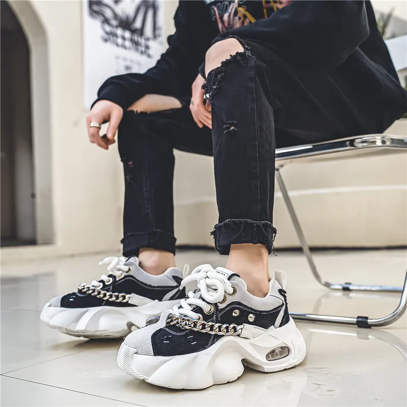 Yalu Anti Slip Wear Resistant Low Top Chunky Sneakers Men's-28