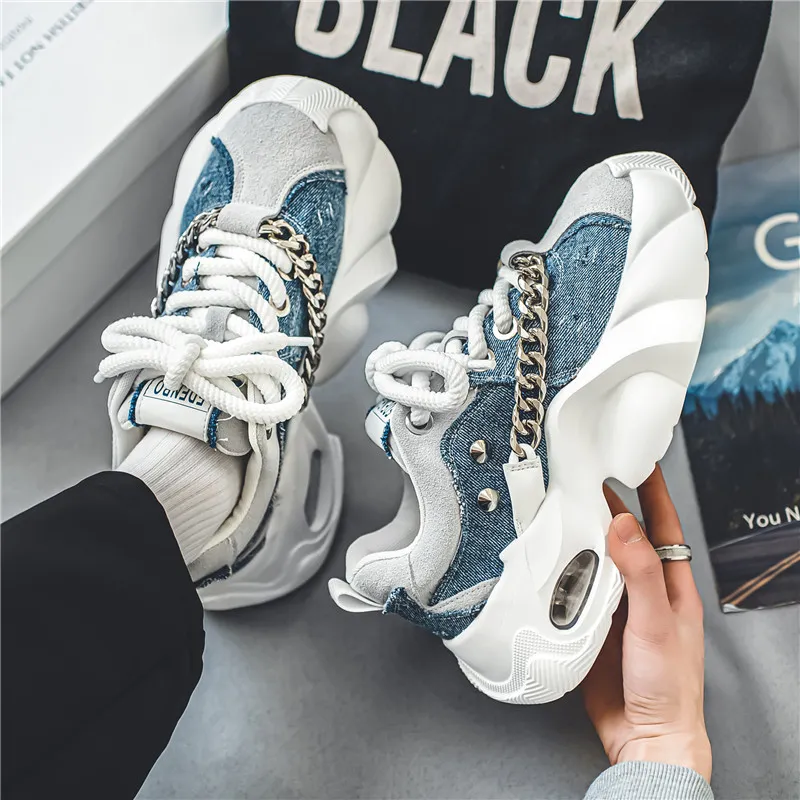 Yalu Anti Slip Wear Resistant Low Top Chunky Sneakers Men's-1