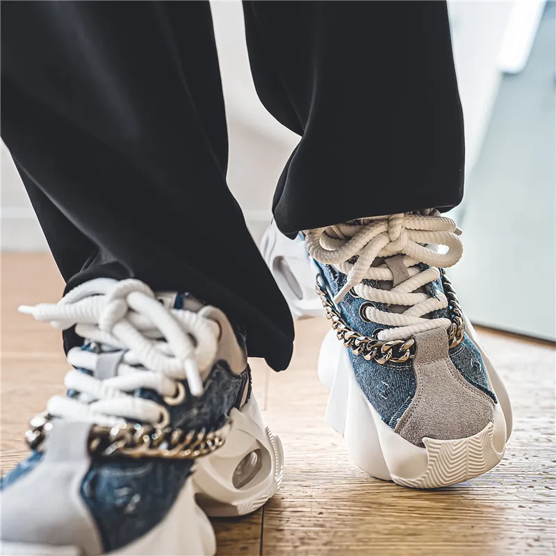 Yalu Anti Slip Wear Resistant Low Top Chunky Sneakers Men's-11