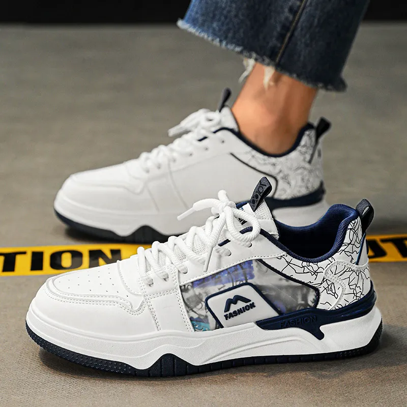 Yalu Fashion Trend Non slip Lightweight Low Top Skateboard Shoes Men's-7