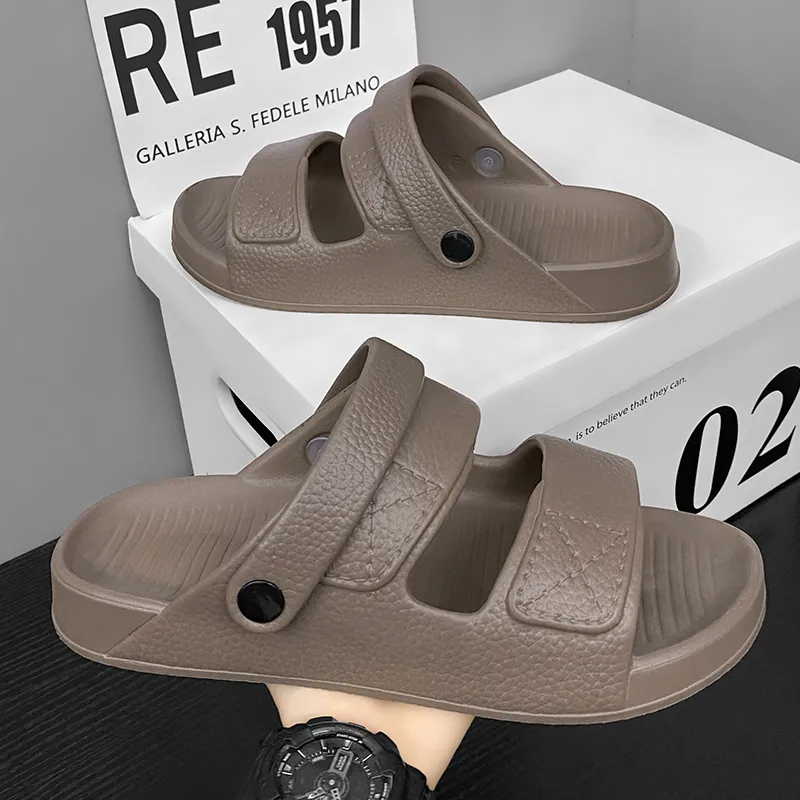 Yalu Slide Slippers Men Black, White, Camel-52