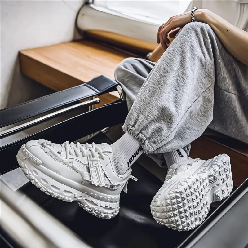 Yalu Breathable Lightweight Height Increasing Low Top Chunky Sneakers Men's-21
