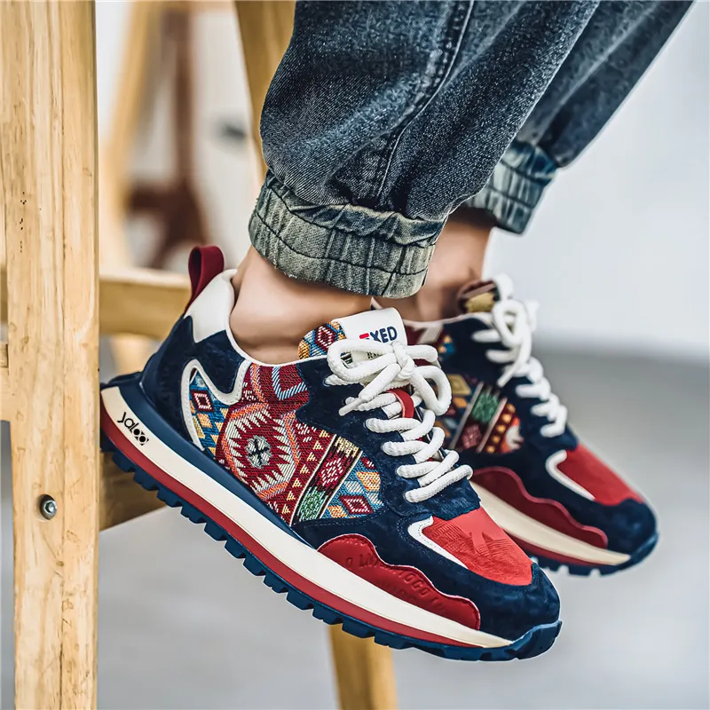 Yalu Low Top Cortez Shoes Paisley Ethnic Style Totem Niche Design Casual Shoes Men's-5