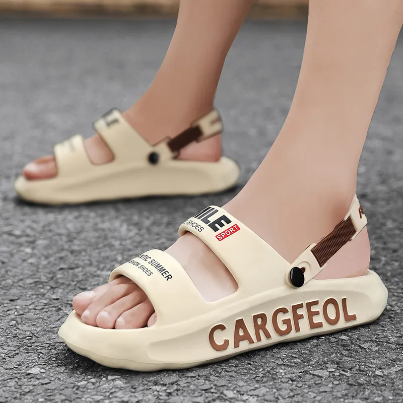 Yalu EVA Cooling Breathable, Soft Sole Comfortable, Slide Slippers Men's Beige-7