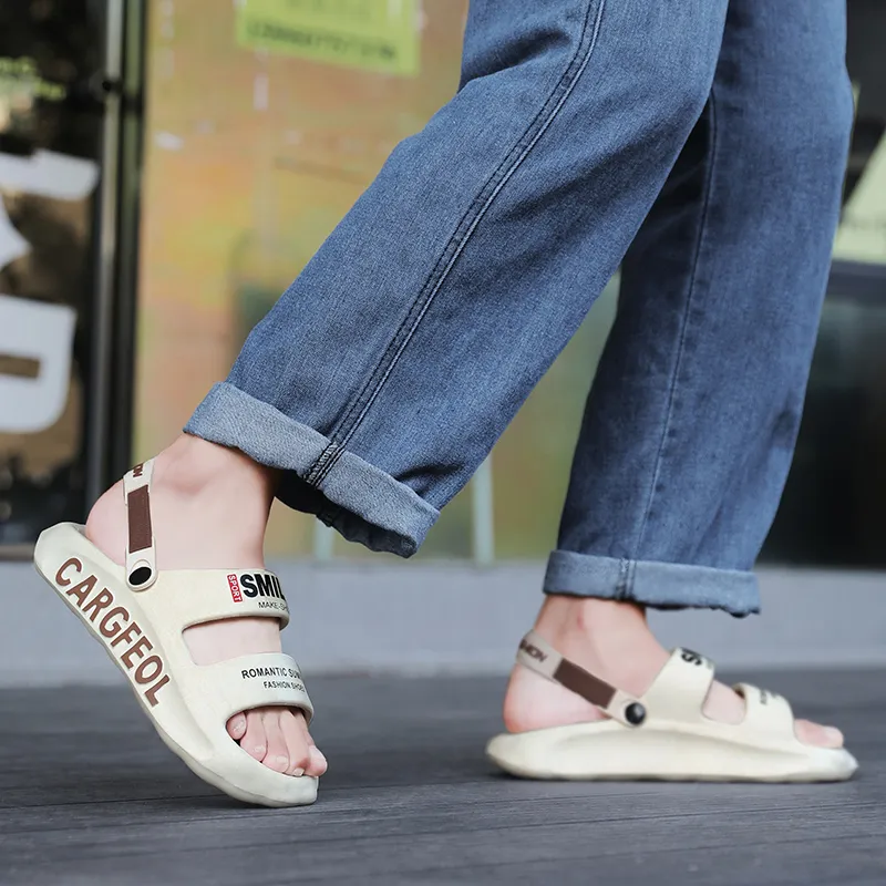 Yalu EVA Cooling Breathable, Soft Sole Comfortable, Slide Slippers Men's Beige-13