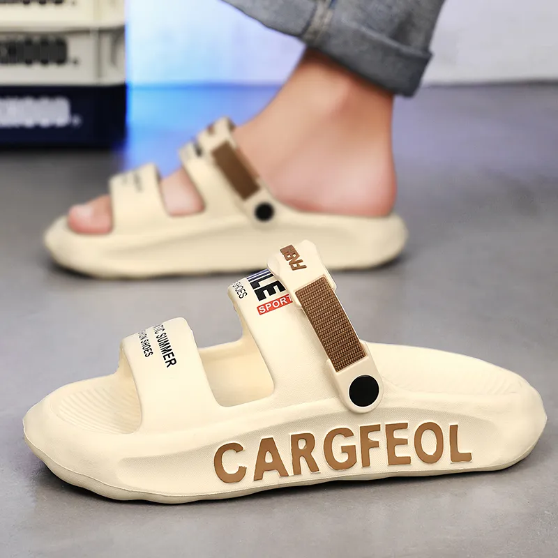Yalu EVA Cooling Breathable, Soft Sole Comfortable, Slide Slippers Men's Beige-5